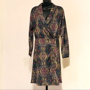 LuLu’s I.Madeline Clover Green Floral Paisley Wrap Dress Size Small